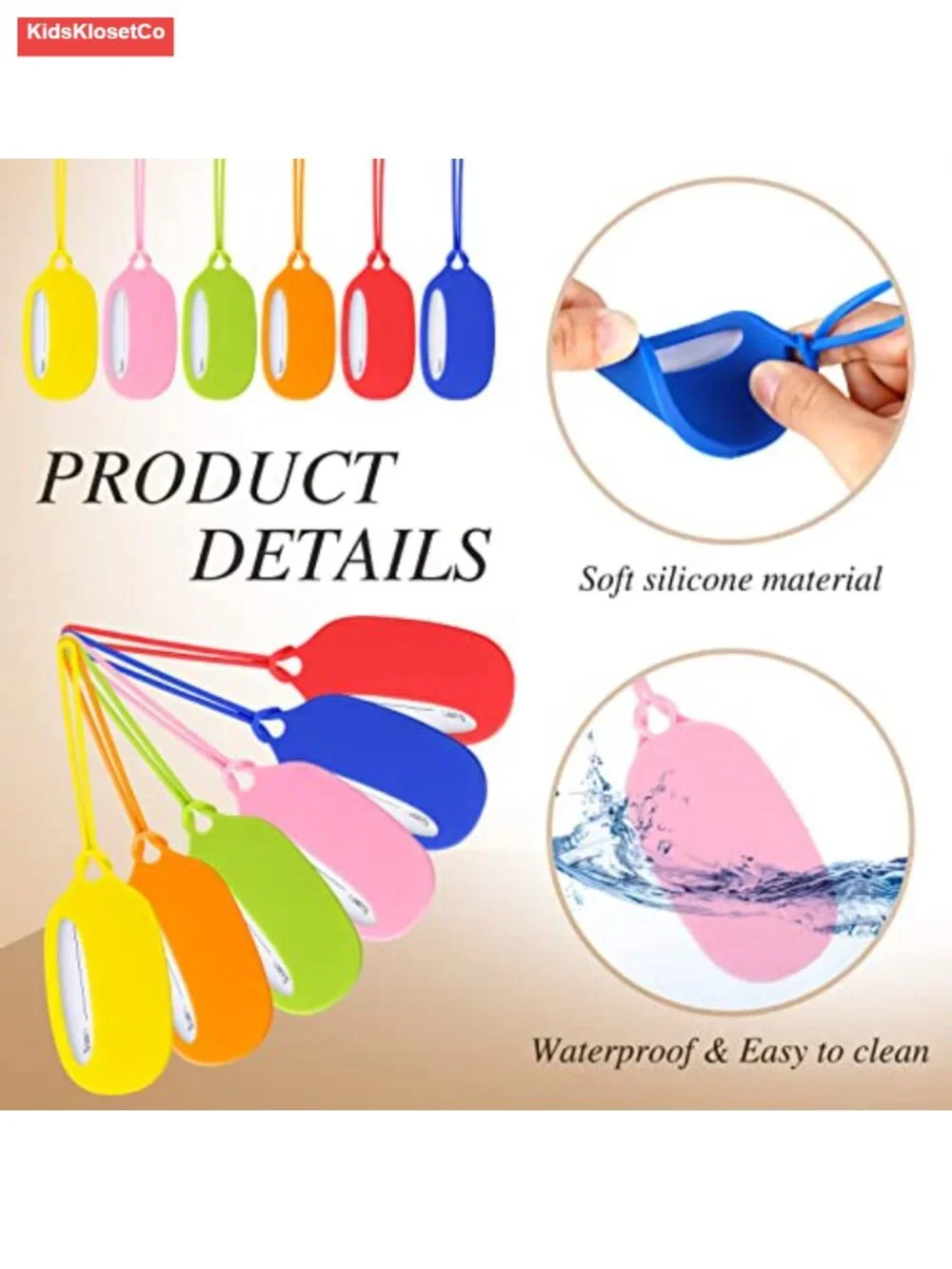 24 Pack Silicone Luggage Tags with ID Cards for Suitcases Backpacks
